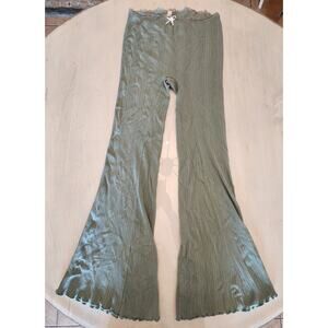 Anthropologie Women's Pointelle Flared High Rise Lounge Pants SZ L/XL